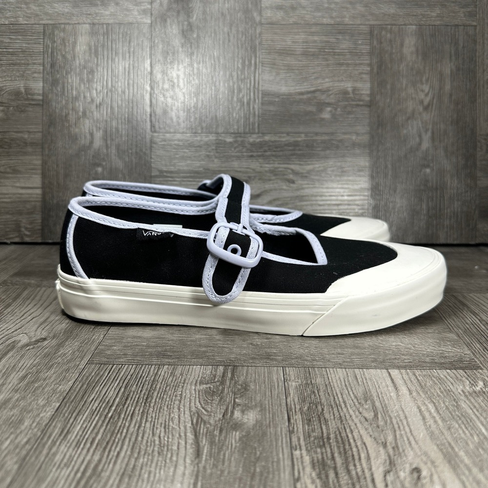 Vans Mary Jane Shoes Women 6 Black White Style 93 Canvas Sneakers NEW